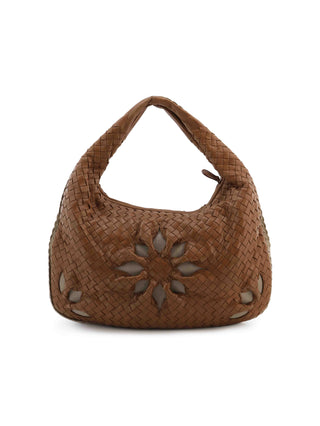 Intrecciato Flower Hobo Shoulder Bag