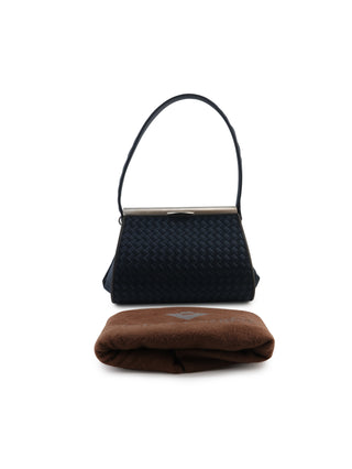 Intrecciato Satin Clasp Handbag