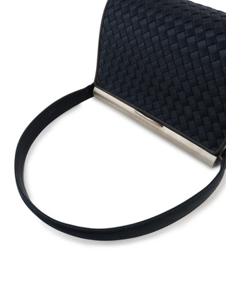 Intrecciato Satin Clasp Handbag