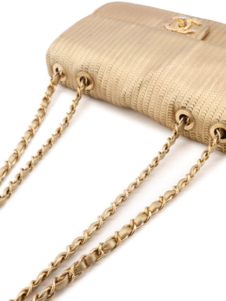 Metallic Leather Chain Shoulder Bag