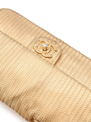 Metallic Leather Chain Shoulder Bag