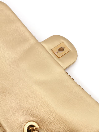Metallic Leather Chain Shoulder Bag