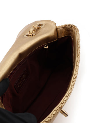 Metallic Leather Chain Shoulder Bag