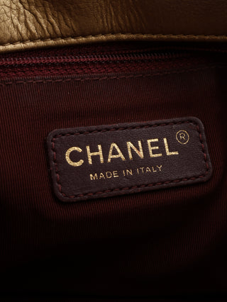 Metallic Leather Chain Shoulder Bag