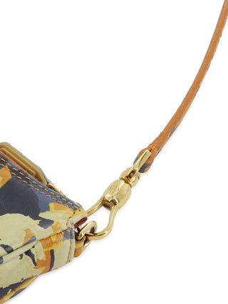 Orange Print Mini Saddle Handbag