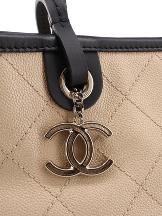 Quilted CC Charm Tote Bag