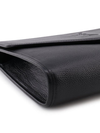Black Leather Clutch Bag