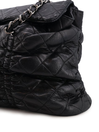 Quilted Gathered Flap Shoulder Bag
