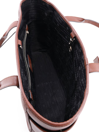 Heritage Brown Pebbled Leather Tote Bag