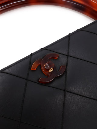 Tortoiseshell CC Top Handle Tote Bag