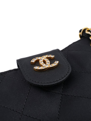 Satin Quilted Matelasse Shoulder Bag