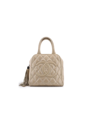 Quilted Tassel Top Handle Bag