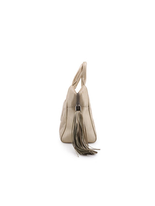 Quilted Tassel Top Handle Bag
