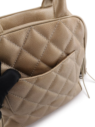 Quilted Tassel Top Handle Bag