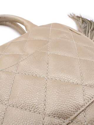 Quilted Tassel Top Handle Bag
