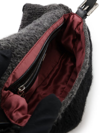 Baguette Wool Shoulder Bag