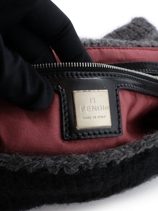 Baguette Wool Shoulder Bag