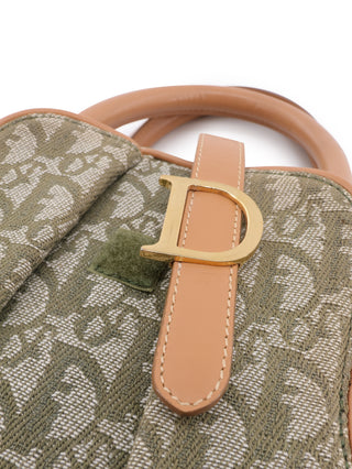 Canvas Double Saddle Trotter Handbag