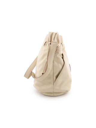 Leather Drawstring Bucket Bag