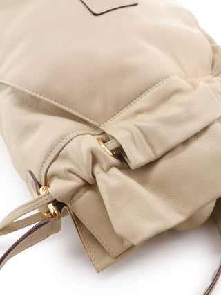 Leather Drawstring Bucket Bag