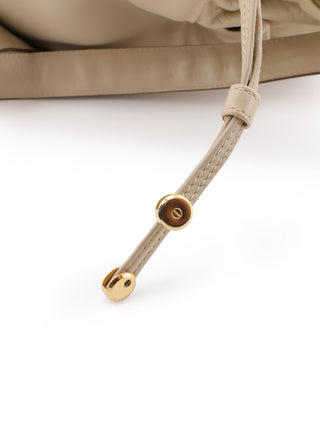 Leather Drawstring Bucket Bag