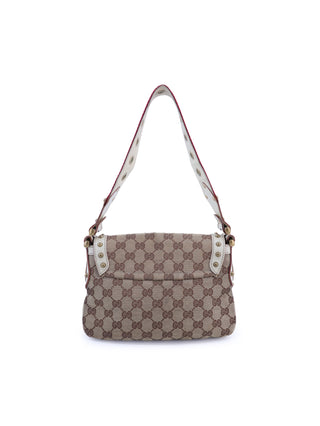 GG Canvas Studded Pelham Runway Flap Bag