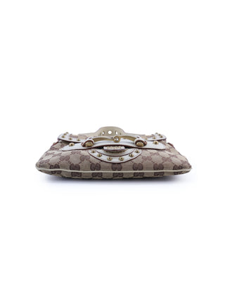GG Canvas Studded Pelham Runway Flap Bag