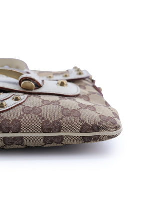 GG Canvas Studded Pelham Runway Flap Bag