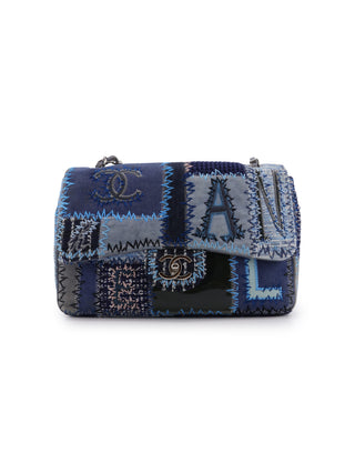 Denim Patchwork Jumbo Single Flap Bag