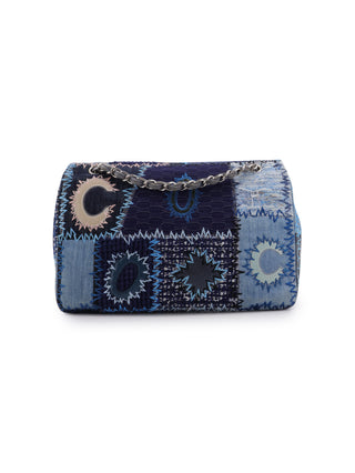 Denim Patchwork Jumbo Single Flap Bag
