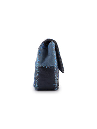 Denim Patchwork Jumbo Single Flap Bag