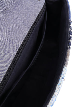 Denim Patchwork Jumbo Single Flap Bag