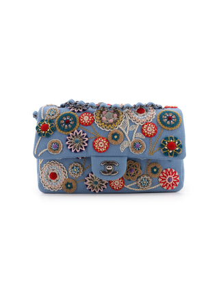 Paris-Salzburg Embroidered Wool Felt Flap Bag