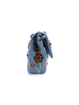 Paris-Salzburg Embroidered Wool Felt Flap Bag
