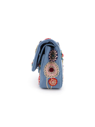 Paris-Salzburg Embroidered Wool Felt Flap Bag