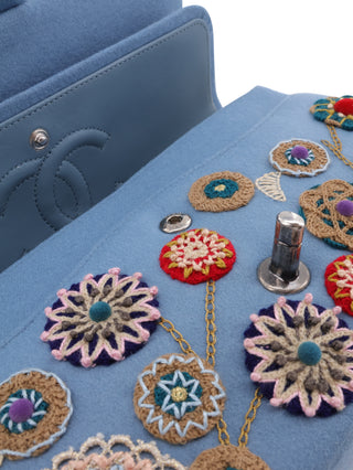 Paris-Salzburg Embroidered Wool Felt Flap Bag