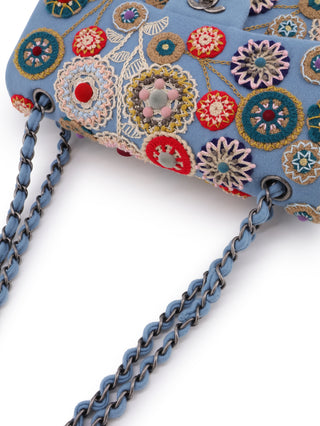 Paris-Salzburg Embroidered Wool Felt Flap Bag