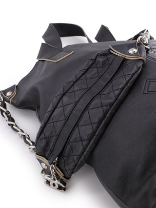 Chanel Leather Soft Edgy Tote Bag