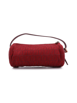 Fendi Red Zucchino Mini Cylindrical Handbag