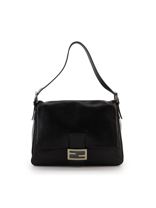 Leather Mamma Baguette Shoulder Bag