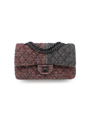 Classic Medium Two-Tone Tweed Double Flap Bag