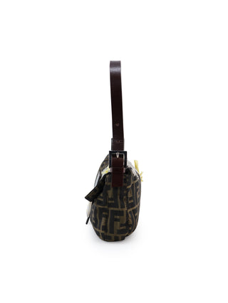 Zucca Floral Embroidered Baguette Shoulder Bag