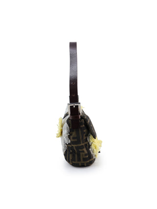 Zucca Floral Embroidered Baguette Shoulder Bag