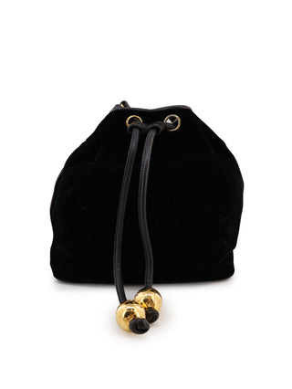 Velvet Drawstring Bucket Crossbody Bag