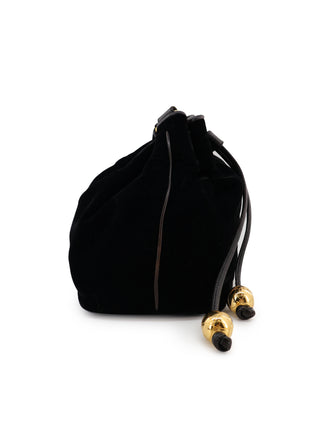 Velvet Drawstring Bucket Crossbody Bag