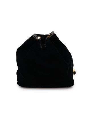 Velvet Drawstring Bucket Crossbody Bag