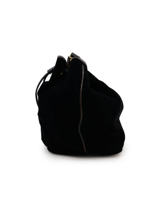 Velvet Drawstring Bucket Crossbody Bag