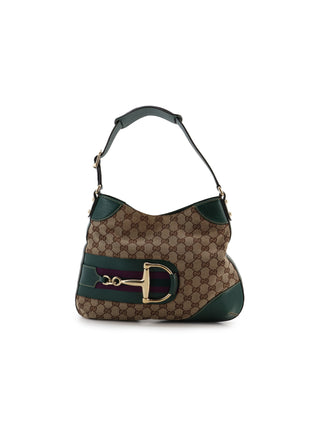 Canvas Horsebit Sherry Shoulder Bag