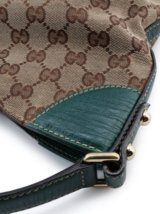 Canvas Horsebit Sherry Shoulder Bag