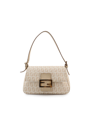 Cream Mini Baguette Shoulder Bag